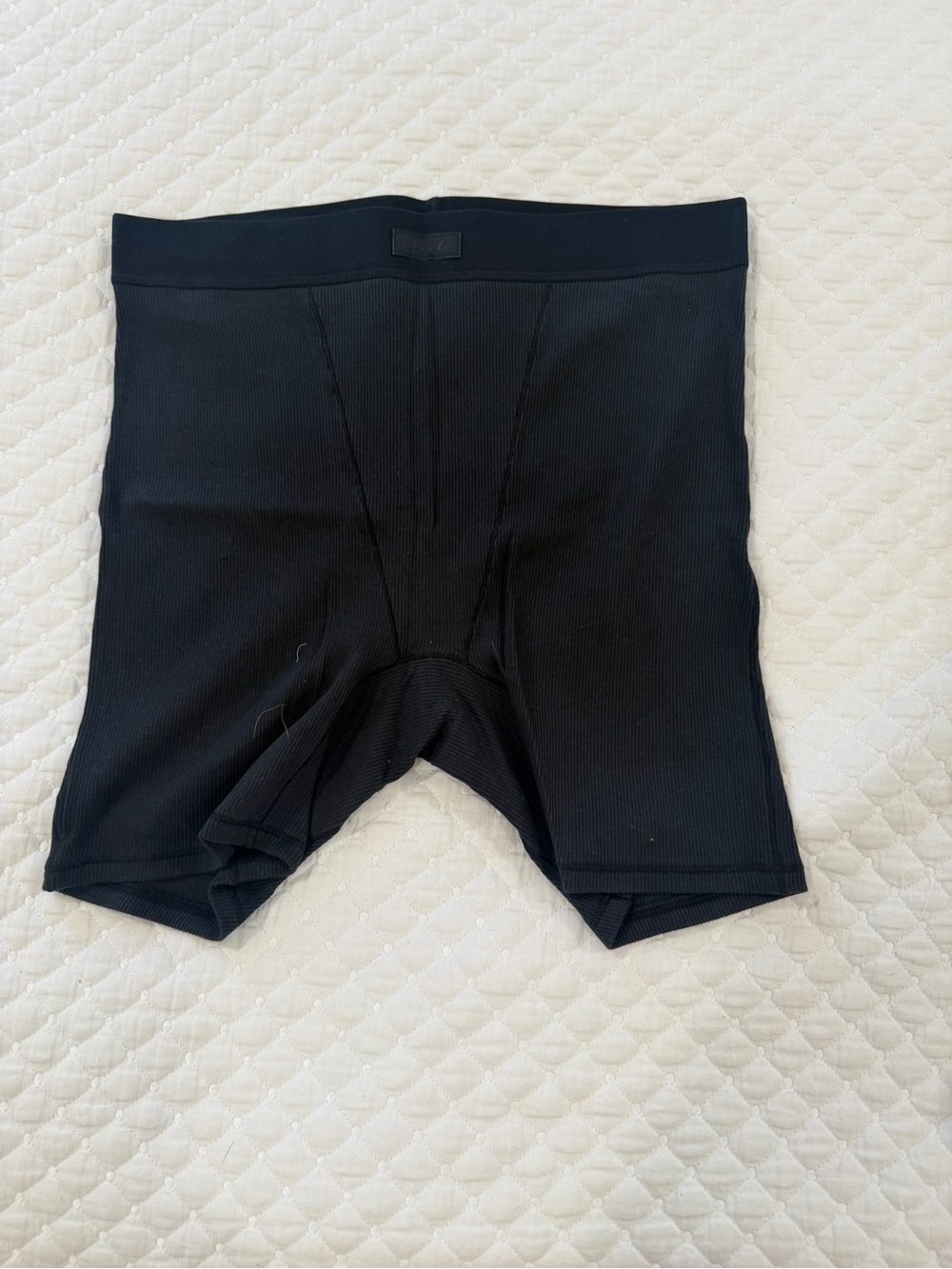 SKIMS Black Ribbed High-Rise Boxer Brief